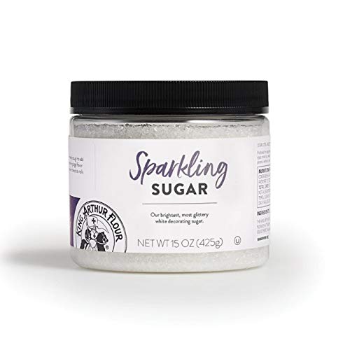 King Arthur White Sparkling Sugar 3777 jar front adds crisp shine to cookies.