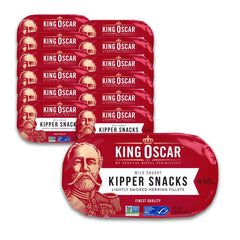 King Oscar kipper snacks lightly smoked herring fillets for quick, protein-rich snacks