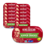 King Oscar kipper snacks in olive oil, boneless fillets for quick, healthy snacking.