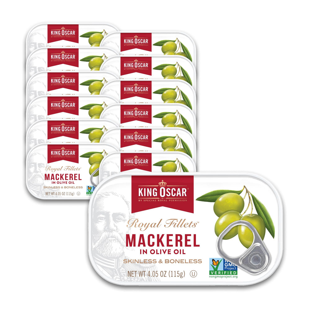 King Oscar mackerel in olive oil fillets ready for quick meals