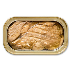 King Oscar twelve-pack of canned mackerel provides convenient protein.