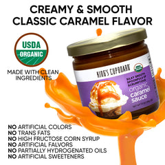 King's Cupboard caramel sauce on ice cream delivers creamy, classic caramel flair.