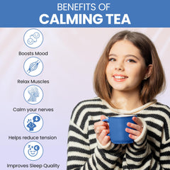 Kintra Foods caffeine-free night tea brewing session promoting gentle winding-down.