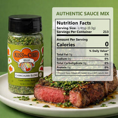 Close-up of parsley, onion, oregano and red pepper flakes in Kiss the Chef Chimichurri Blend.