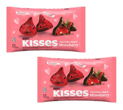 Hershey's Chocolate Dipped Strawberry Kisses packaging shows festive romance and gift-ready appeal.