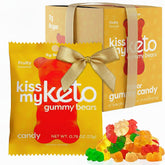Kiss My Keto sugar-free gummy bears 12-pack in a resealable bag for on-the-go snacking