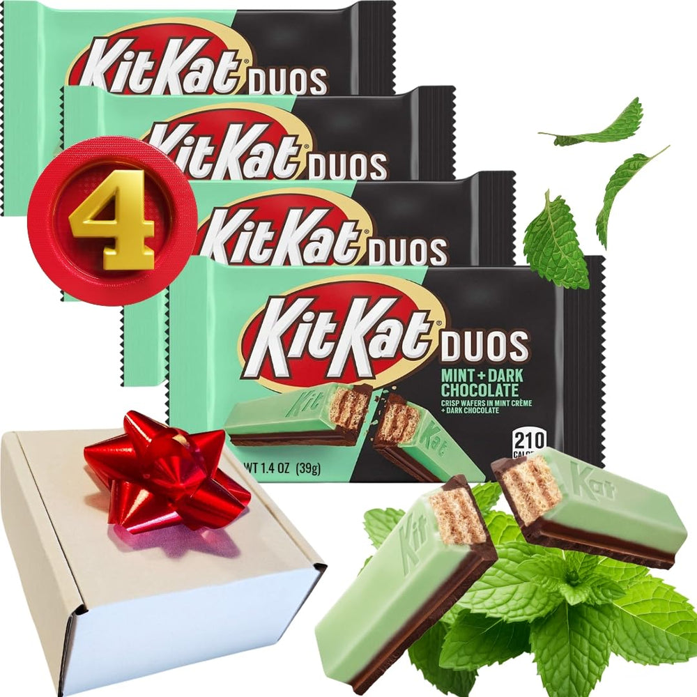Kit Kat Mint Dark Chocolate Bars gift box presentation for sharing and gifting