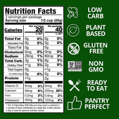 Kitchen & Love organic riced cauliflower packaging showing gluten-free, vegan-friendly base.