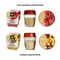 Kitchen & Love quinoa cup with artichokes and basil pesto highlights premium flavor