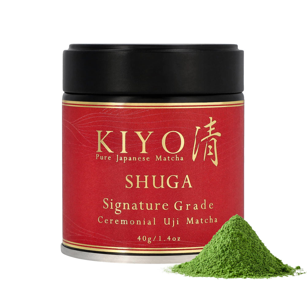 Kiyo Matcha Signature Grade Shuga ceremonial powder ideal for traditional whisking.