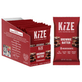 KiZE Brownie Batter energy bar, almond butter-based and gluten-free snack.