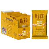 KiZE Peanut Butter Honey energy bar in pack for convenient on‑the‑go snacking