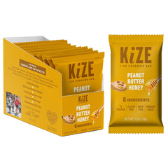 KiZE Peanut Butter Honey energy bar in pack for convenient on‑the‑go snacking