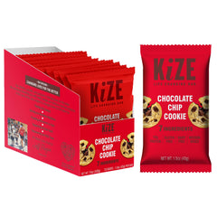 KiZE Chocolate Chip Cookie bar close up showing almond butter texture for sustained energy