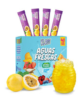 Klass Aguas Frescas passionfruit stick pack box for convenient on-the-go flavor.