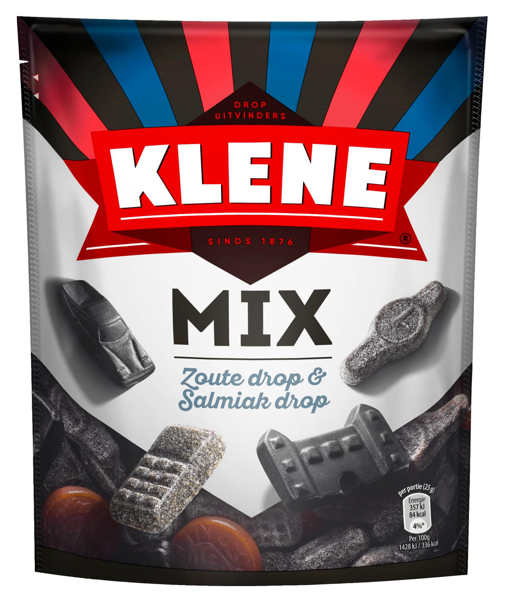 KLENE Zoute & Salmiak mix jar front – ideal for sharing salty licorice moments