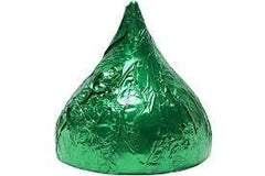 KLICKERS chocolate close-up with green-silver foil wrappers for festive treats