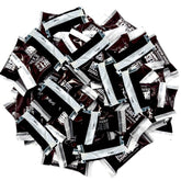 KLUB BULK mini sugar-free chocolate bars stacked for quick, on-the-go indulgence.