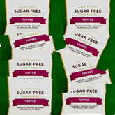 KLUB BULK sugar-free chocolate toffee delight 1lb packshot featuring glossy toffee and smooth chocolate coating