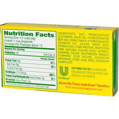 Knorr Beef Bouillon Cubes closeup reveals textured cubes ideal for quick seasoning and broth enhancement.
