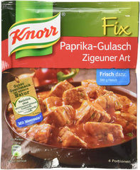 Knorr Fix gulasch with bell peppers 4-pack packaging for quick weeknight meals.