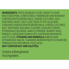 Knorr Four Cheese sauce close-up highlights Parmesan Romano Blue Cheddar flavors
