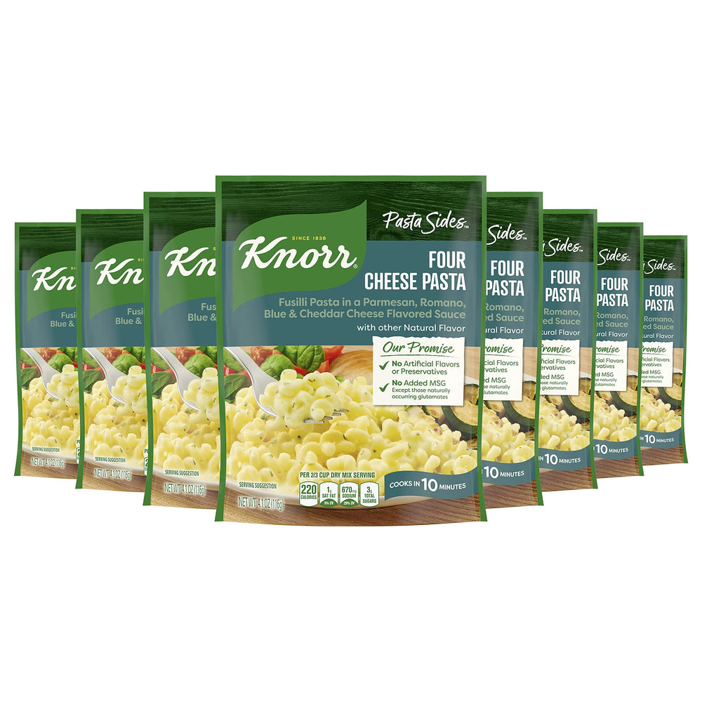Knorr Four Cheese Pasta Sides packaging for quick dinner solution