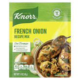 Knorr French Onion Soup Mix packshot, convenient 1.4oz packaging for quick, savory flavor.