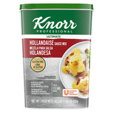 Knorr Ultimate Hollandaise Sauce Mix container showing gluten-free base for quick sauces.