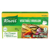 Knorr Vegetable Bouillon Cubes pack shot showing quick, rich base for soups and stews.