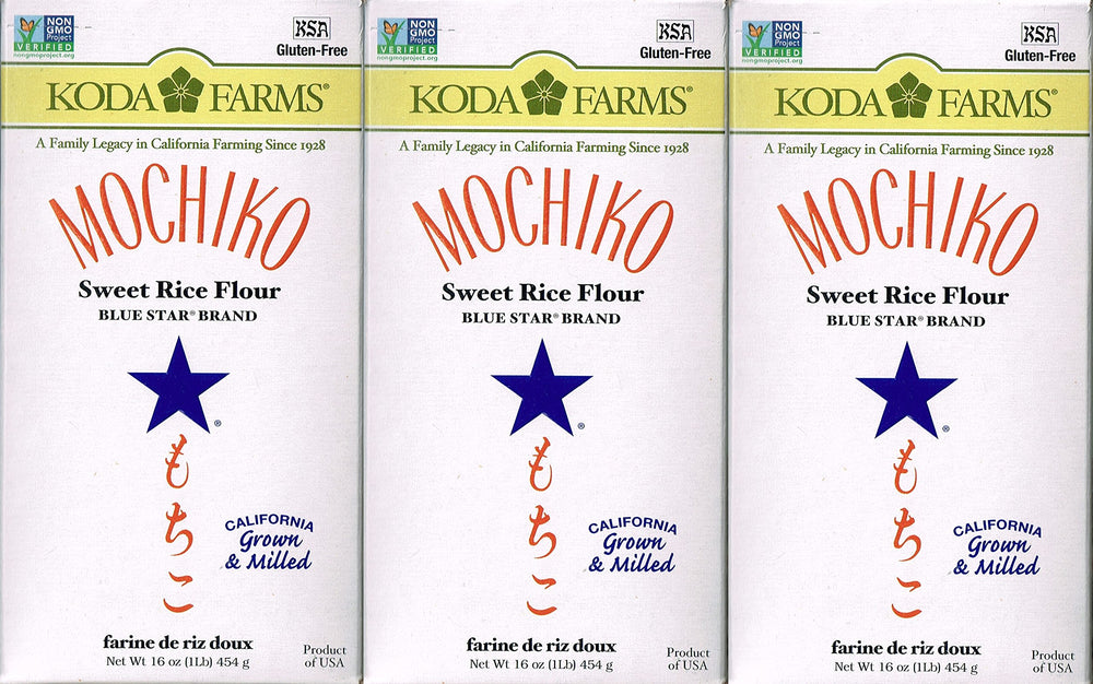Koda Farms Mochiko Sweet Rice Flour 3-pack bag, ideal for versatile recipes