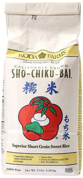Koda Farms Sho Chiku Bai Sweet Rice packaging, a sturdy box for pantry storage.