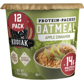Kodiak Cakes Apple Cinnamon Oatmeal in a Cup front view, convenient portable breakfast option for busy mornings.