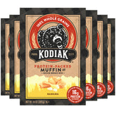 Kodiak Cakes Banana Muffin Mix six-pack front view, quick protein option for busy mornings