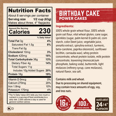 Kodiak Cakes Birthday Cake Power Cakes batter being poured for quick pancakes.