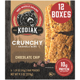 Kodiak Cakes Crunchy Granola Bar chocolate chip closeup showing crispy texture for on-the-go snacking