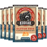 Kodiak Cakes Frontier oat gluten-free mix pack six on shelf, high-protein breakfast option.