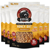 Kodiak Cakes Honey Oat Granola packaging with resealable pouches for freshness.