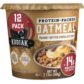 Kodiak Cakes Oatmeal Cups packaging shows a convenient high-protein breakfast option.