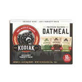 Kodiak Cakes instant oatmeal variety pack front view, ideal for quick, protein-rich breakfasts.