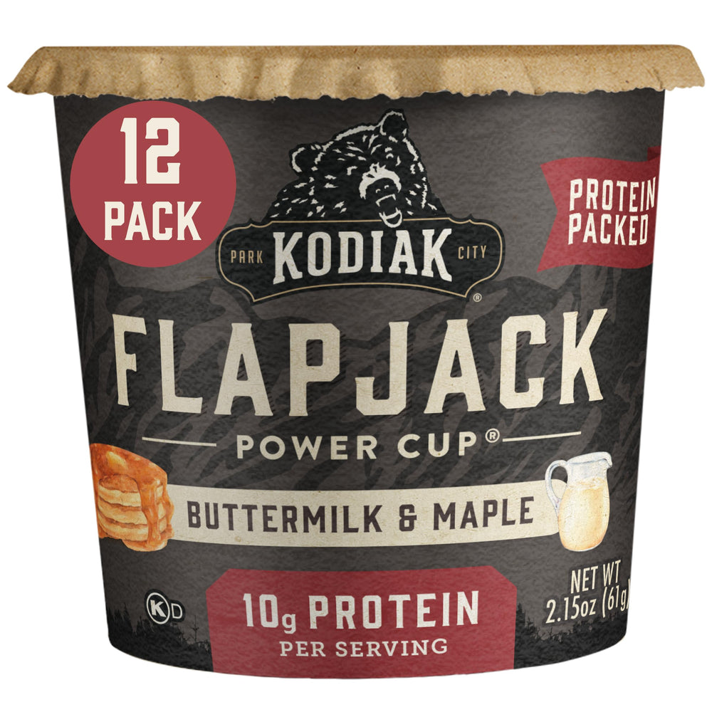 Kodiak Cakes Instant Pancake Cups pack of 12 with buttermilk maple flavor