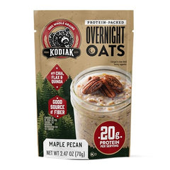 Kodiak Cakes Maple Pecan Overnight Oats under 10g sugar for balanced mornings