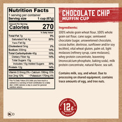 Kodiak Cakes Minute Muffins Chocolate Chip microwavable cup—ready in 60 seconds