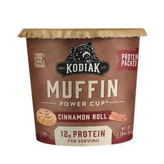 Muffins steaming after microwaving, Kodiak Cakes Minute Muffins Cinnamon Roll