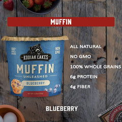 Kodiak Cakes Minute Muffins Mountain Blueberry microwaving to a quick snack.