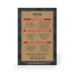 Non-GMO label on Kodiak Cakes Power Bake muffin mix.