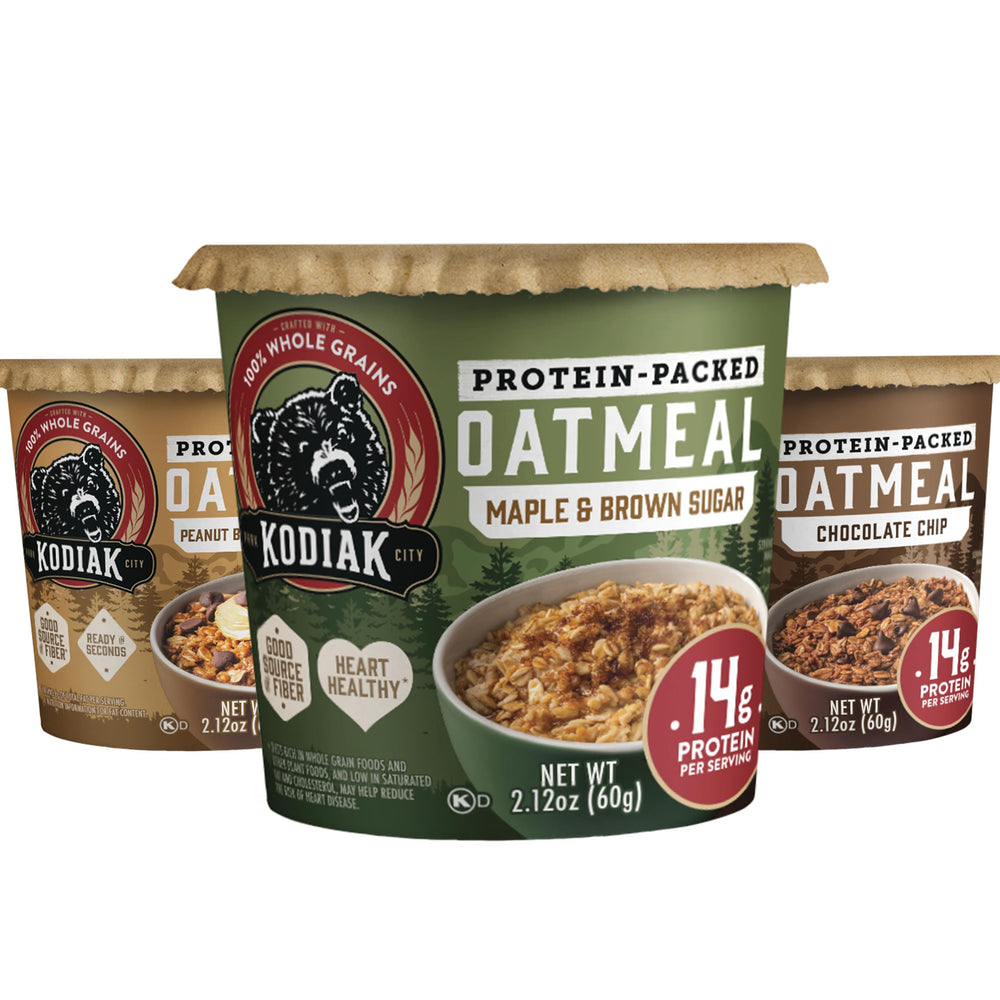 Kodiak Cakes Oatmeal Cup Chocolate Chip visual, protein-packed start to your day