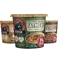 Kodiak Cakes Oatmeal Cup Chocolate Chip visual, protein-packed start to your day