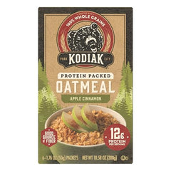 Prepared Kodiak Cakes Apple Cinnamon oatmeal bowl ready in minutes.