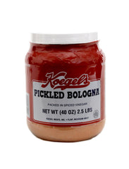 Koegel's pickled bologna jar with label — gluten-free snack option.